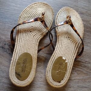 Michael Kors Brown and Cream Sandals
